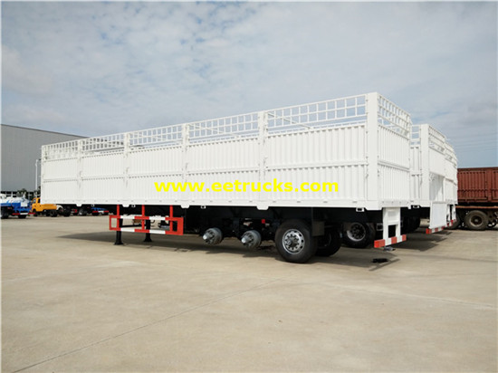 35ton Tri-axle Cargo Box نصف مقطورة