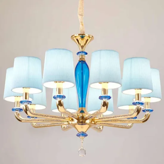 Luxury Chandeliers: Pink and Blue Decorative Lighting for Living Rooms, Dining Rooms, Hotels, and Weddings