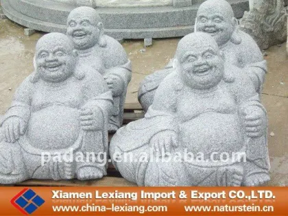 Large white laughing buddha statue