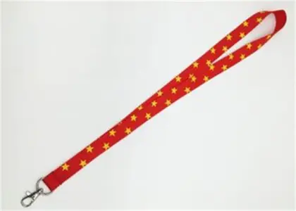 Red Silk Screen Lanyards With Yellow Star