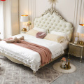 Bed de madeira maciça de estilo creme francês 1.5