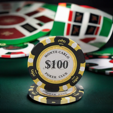 Customizable Monte Carlo Poker Chips - 14g, 40mm, Blank Number Set with Custom Logo