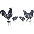 Metal Grooster Decorative Garden Stakes