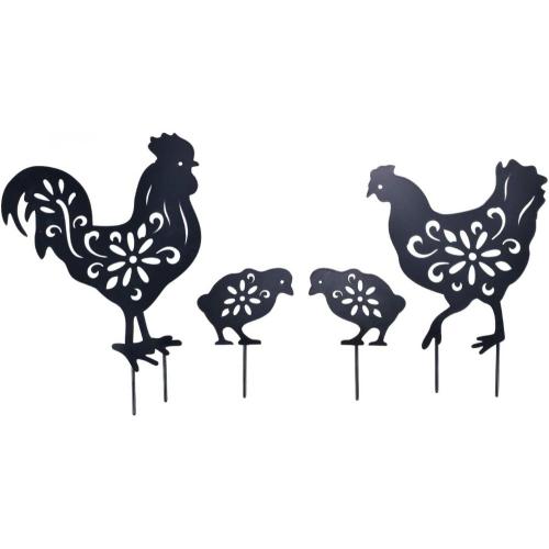 Metal Rooster Decorative Garden Stakes