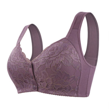 Plus Size Wireless Bra with Front Closure and Lift Underwear: Pure Sexy Design for Full Coverage
