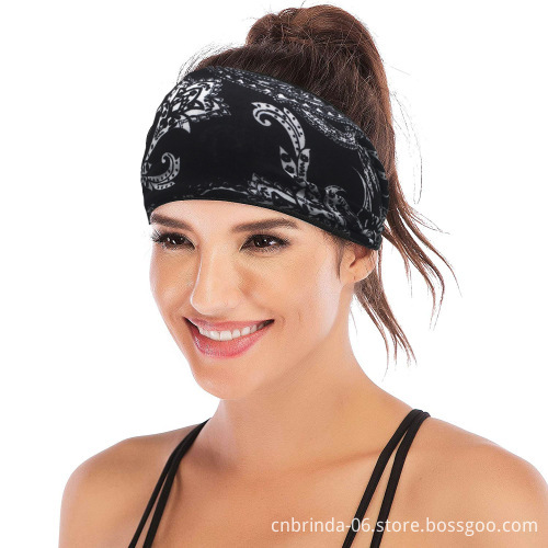 Cotton Women Headpiece Stretch Hot Sale Turban Hair Accessories Headwear Yoga Run Bandage Hair Bands Headbands Wide Headwrap