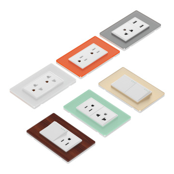 American Standard Home Office Pressure 2USB Switch Ports Switch e Socket Glass Tast Switches