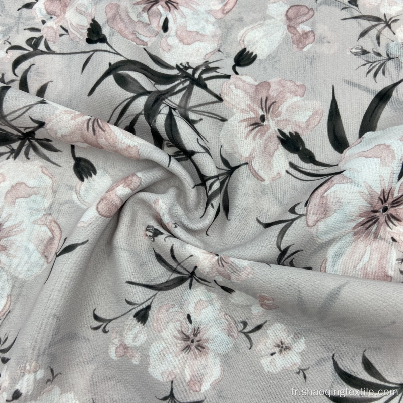 Impression florale tissée textile 100% polyester