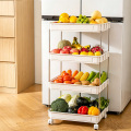 Organizador de almacenamiento multiusos con ruedas, color blanco, de 4 niveles