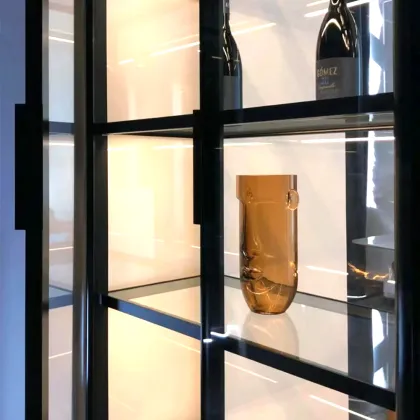 Stainless Steel Glass Wine Display Cabinet with Electronic Temperature Control