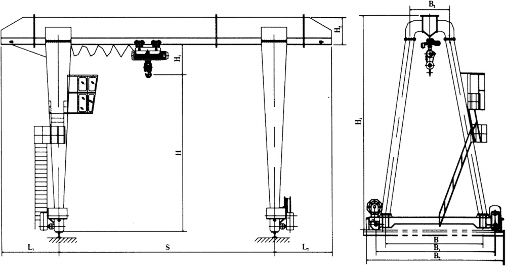 Single girder gantry crane