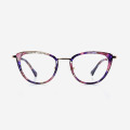 Cat Eye combined acetate and metal Optical Frames