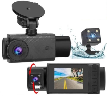 1080P HD Car DVR with 3 Channel Lens and Rear View Camera - 24H Parking Monitor