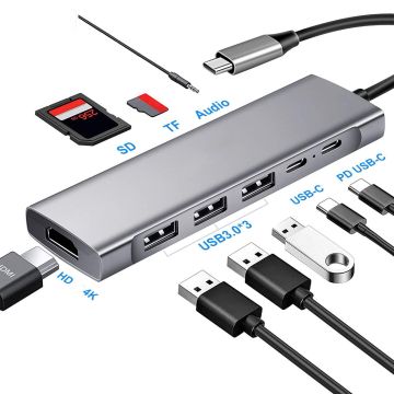 Tip C Hub Huub 9 In 1 USB C Hub ve Adaptör Şarj Cihazı: Kapsamlı Genişletme Çözümü