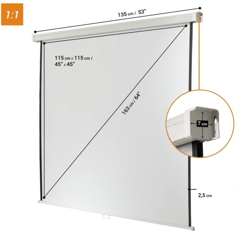 120X120cm Home theater screens pull down projection screens