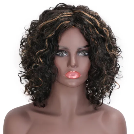 Aisi Hair Wholesale Cheap Mixed Brown Afro Curly Wave 100% Unprocessed Brazilian Human Hair Wig For Black Women
