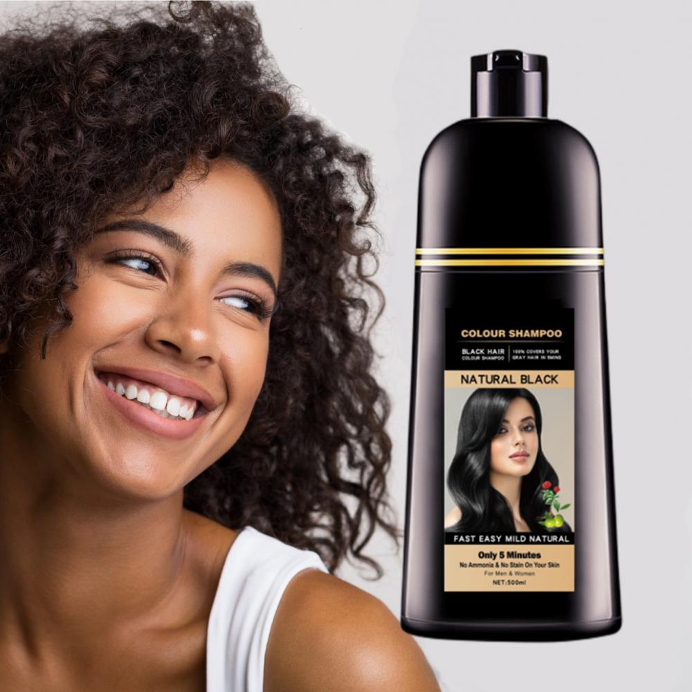 Shampoo colorante per capelli neri olio di argan