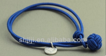 Dark blue silk knot bracelet