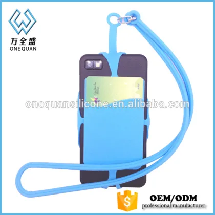 2016 Wholesale Silicone Card Holder With Mobile Lanyard/mobile Lanyard/silicone Phone Lanyard
