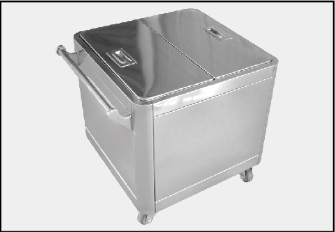 Stainless steel flour cart with wheels