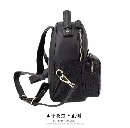 The new women's bag crocodile leather travel backpack