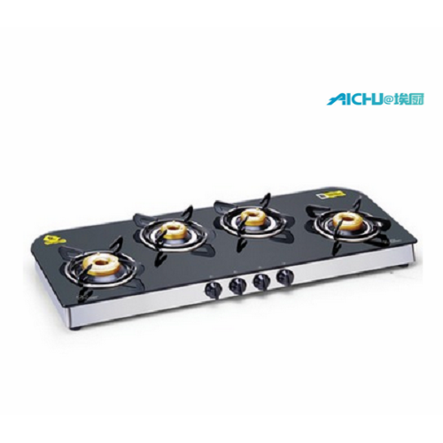 Glen 4 Forged Brass Burners Glass Cooktop