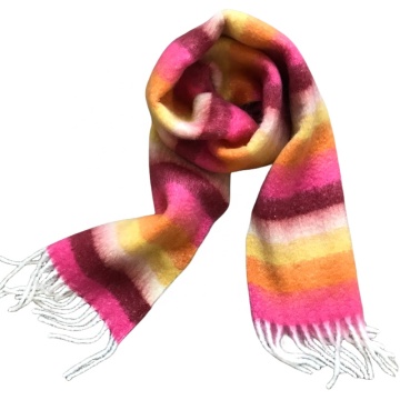 Womens Knitted Thick Comfortable Warm Gradual Color Scarf for Winter