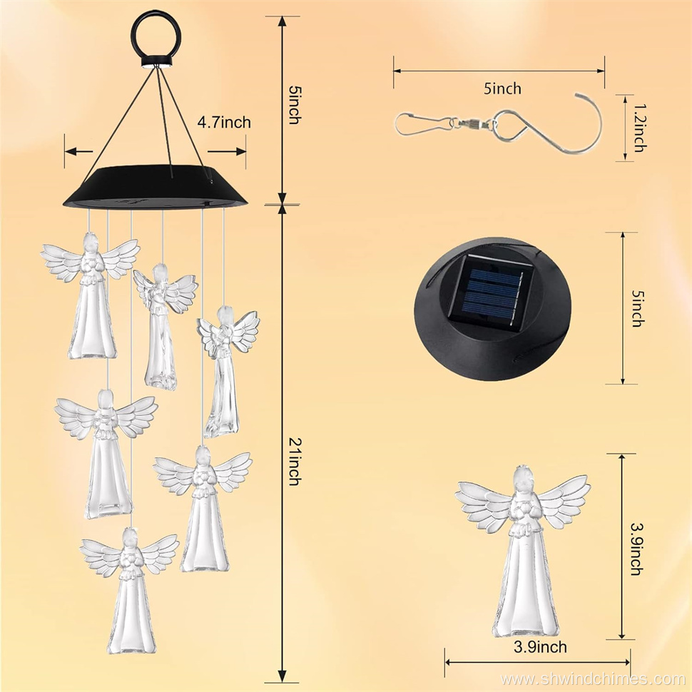 Solar-Powered Angel Wind Chimes – Perfect Gift for Mom and Grandma