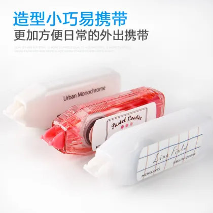 KOKUYO Mini Press Type Correction Tape 5mm Width Portable Use Smooth Urban Balck White Pastel Cookie Line Field WSG-TWU2506