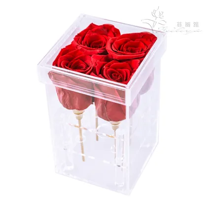 Forever Rose in Acrylic Box - Ideal Promotional Gift for Valentine's Day