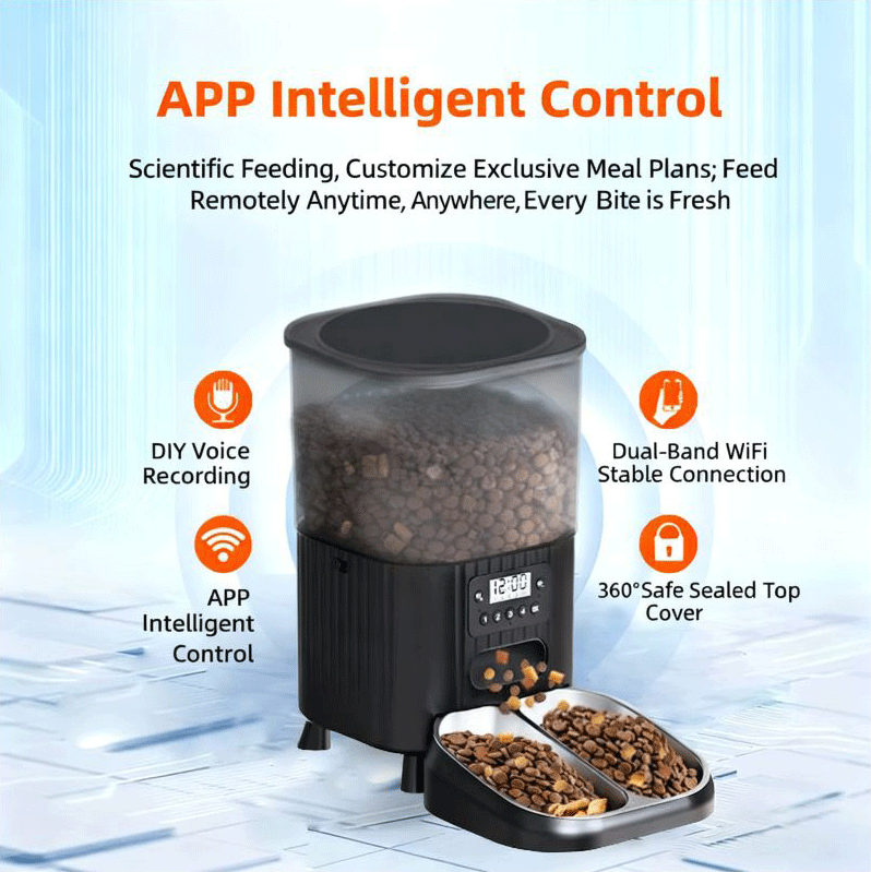 টাইমার সহ আধুনিক বুদ্ধিমান পোষ্য ফিডার