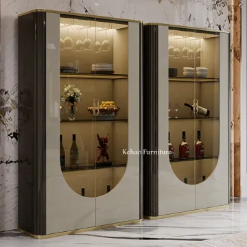 Luxury Italian Wooden Furniture: Living Room Glass Wall Cabinets & Royal Cabinets