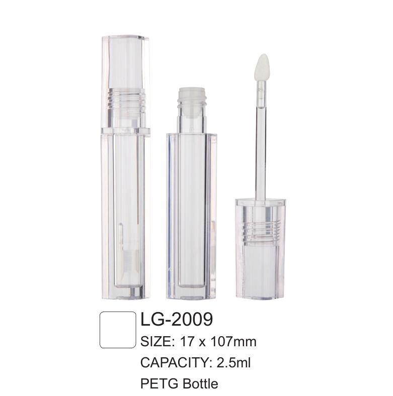 Vierkante plastic lege lipgloss -flescontainer met borstel