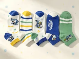 Boys Cartoon Socks, Shark Dolphin Print Kids Casual Socks