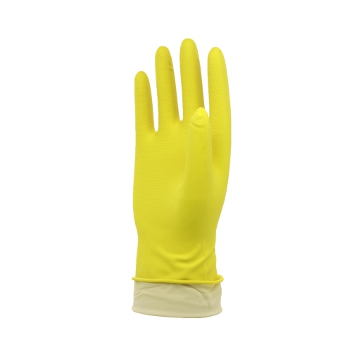 Unlied natural yellow rubber latex household cleaning kitchen gloves