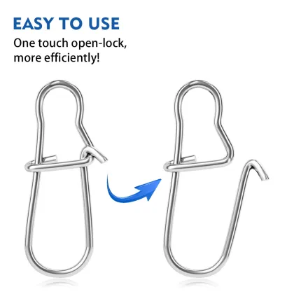 Wholesale Fishing Accessories: Stainless Steel Fast Lock Snaps, Safety Snaps, and Lure Connectors