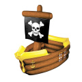 Inflatable pirate ship cooler blow-up drink holder