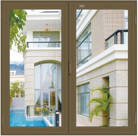 Aluminium Powder Coating Casement Window with Burglar Mesh