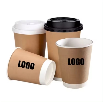 Customizable Double-Wall Kraft Paper Cups for Hot Coffee: Personalize Your Drink with Printing Options in 8oz, 12oz, and 16oz Sizes