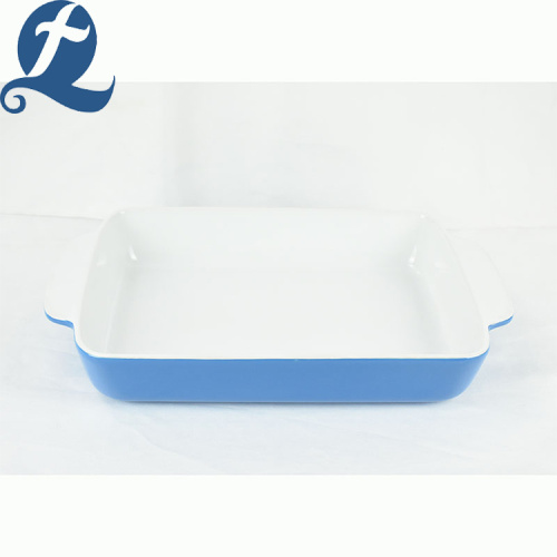 Cooking Ceramic Cake Tray Baking Pan With Handles