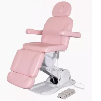 Antique Light Pink Full Body Nails Spa Hydraulic Folding Beauty Bed for Salons