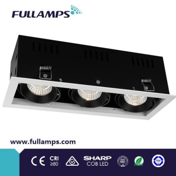 Fullamps 30W cob led 24 degree office hotel recessed trim grille light with CE RoHS