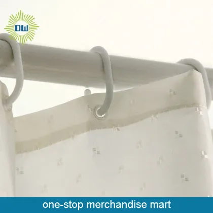 Double Shower Curtain W/12Pcs Shower Curtain