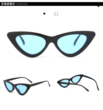 Cute Sexy Retro Cat  Women Small Black White Triangle Vintage Cheap Sun glasses Red Female uv400