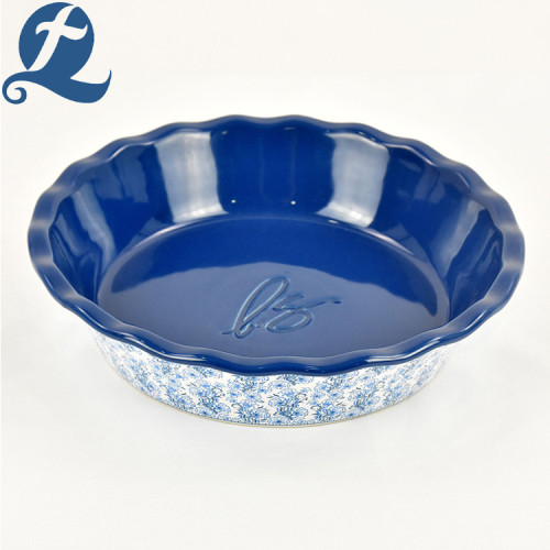 High Quality Printing Stoneware Lotus Leaf Baking Pan