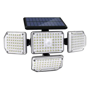 STARYNITE 214 LEDs 30 Watts 4 Heads 430 Lumens Motion Sensor Outdoor Solar Security Lights