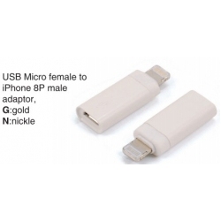 USB Micro Female to iPhone 8-Pin Male Adapter