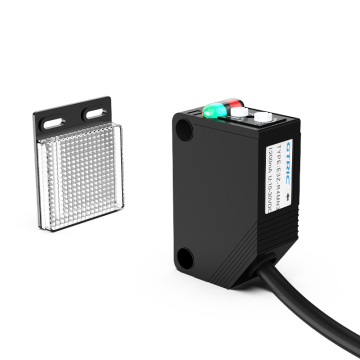 Professional GTRIC Square Retro-Reflective Photoelectric Sensor Switch with 10-30VDC Power Range and 3-Wire NPN/PNP Connections: Infrared Photocell Technology for Reliable Detection