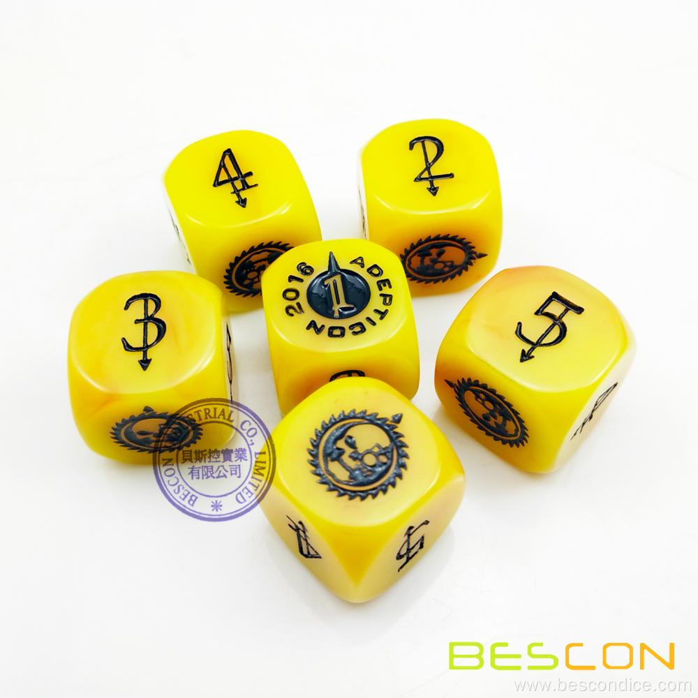 Customized Green Pearl Dice with Custom Engraving