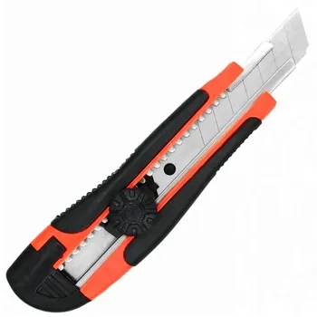 OEM Support 18mm Blade Plastic Cutter Knife  With Lockable Rotary Pusher